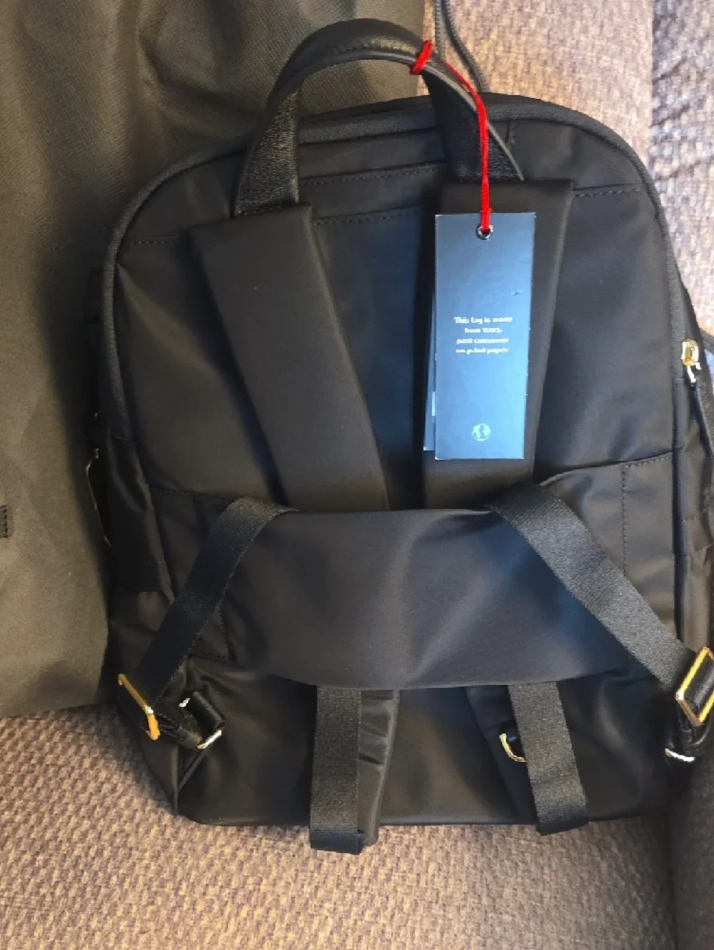 Tumi Black Nylon Backpack with Silver Hardware